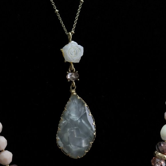 lonna & lilly Gold-Tone Bead & Stone Necklace - Picture 3 of 5